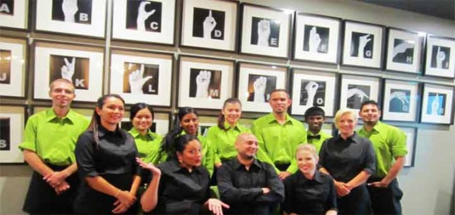 Signs restaurant deaf waiters toronto